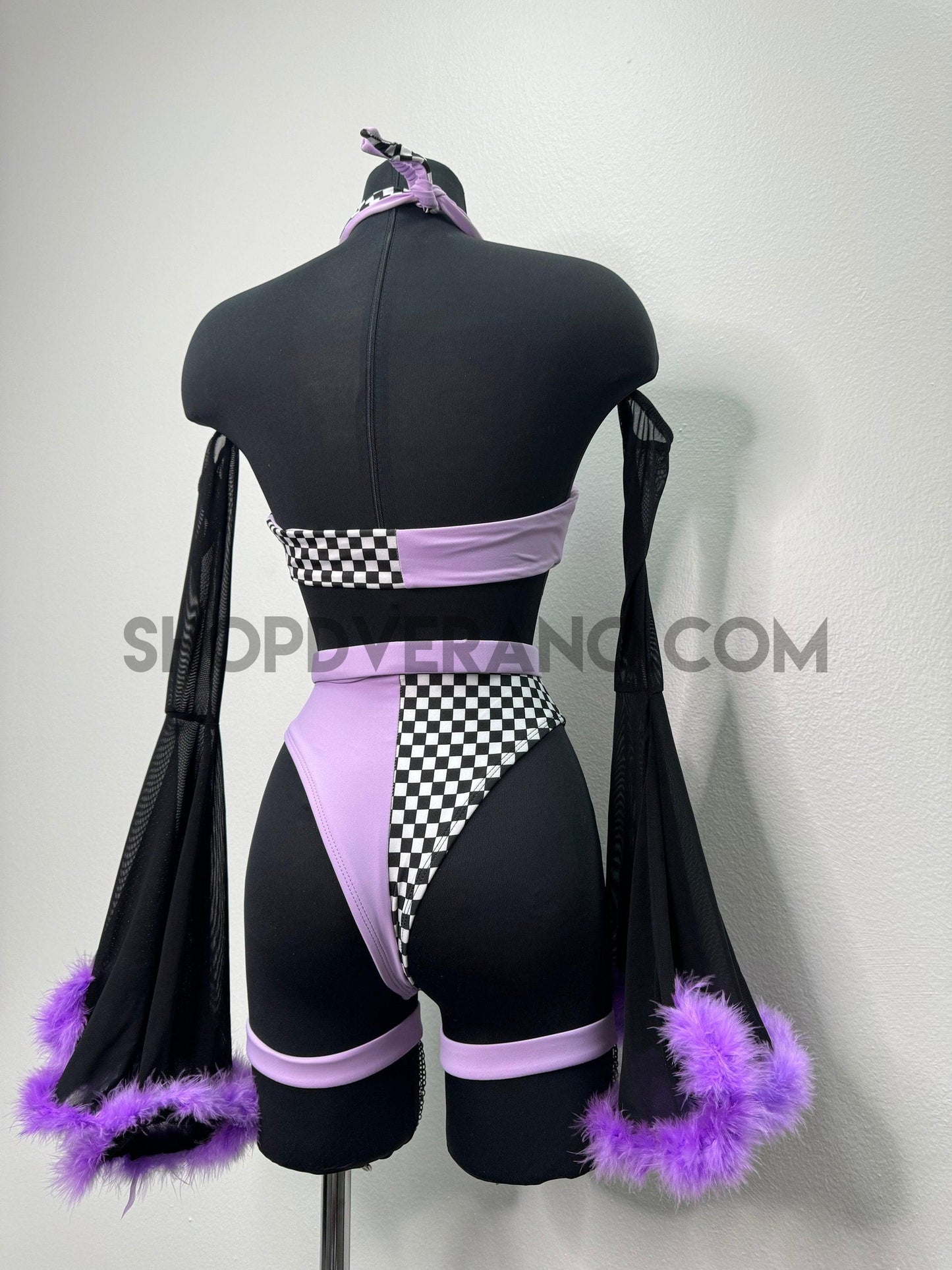 Atuendo para rave eléctrica, Atuendo para rave lila, Atuendo para festival, Conjunto de atuendos para rave, Conjunto para festival, Conjunto de atuendos para festival, Atuendo para rave neón