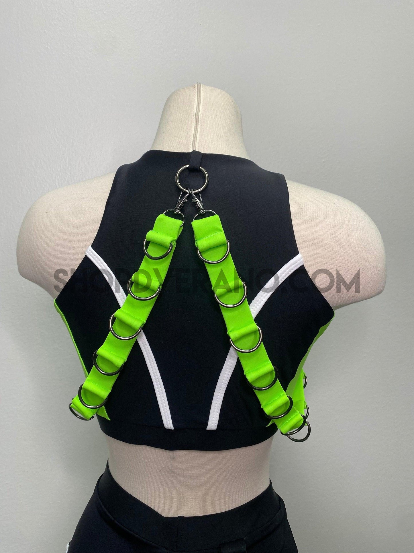 Conjunto de arnés para rave, conjunto para rave, conjunto para rave de neón, arnés, atuendo para rave, atuendo de la WWE, disfraz de actuación, personalizable