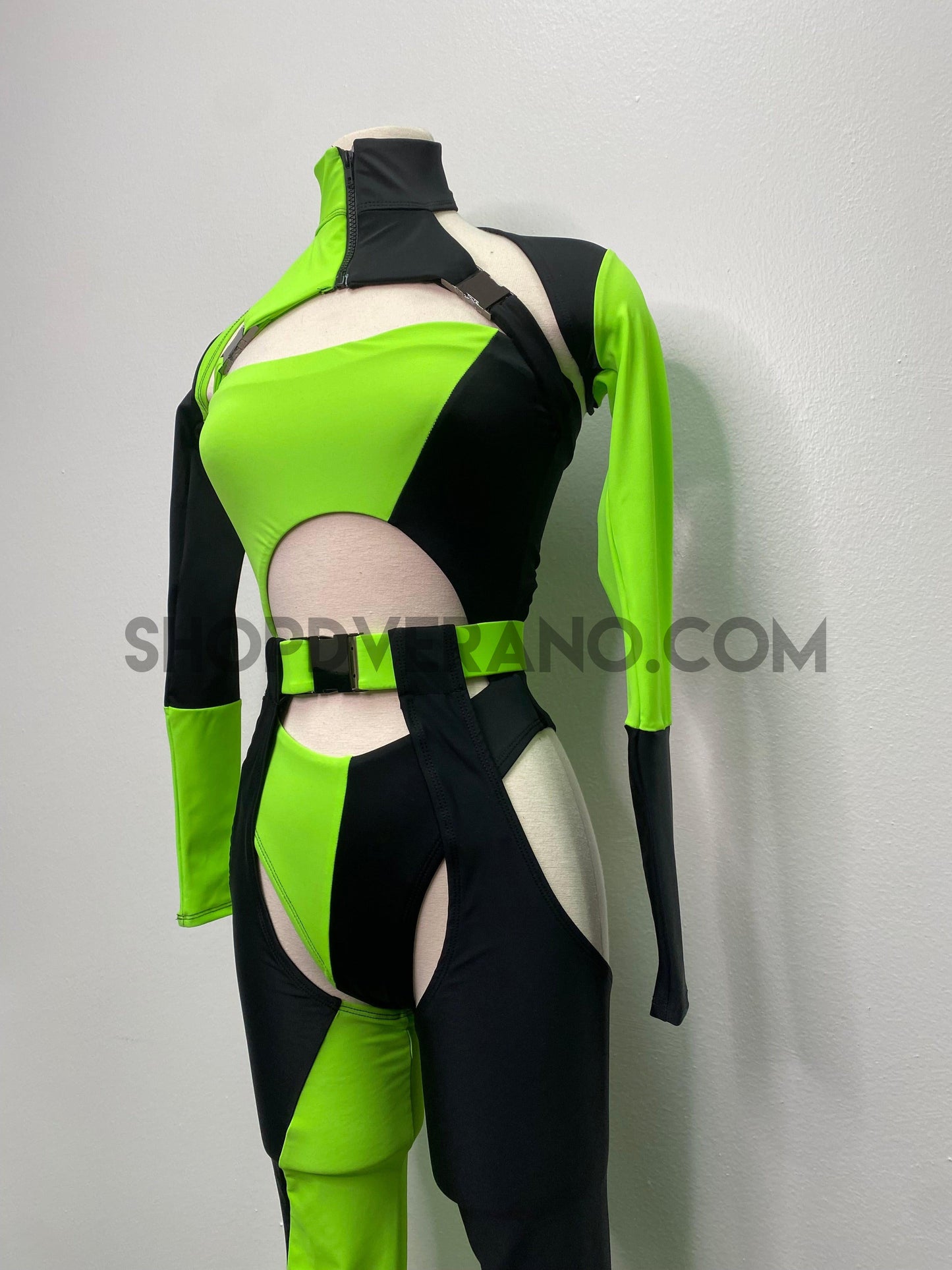 Disfraz de Shego, Cosplay de Shego, Disfraz de Halloween de Shego, Ropa de mujer para festivales, Traje de fiesta verde neón, Traje de Shego