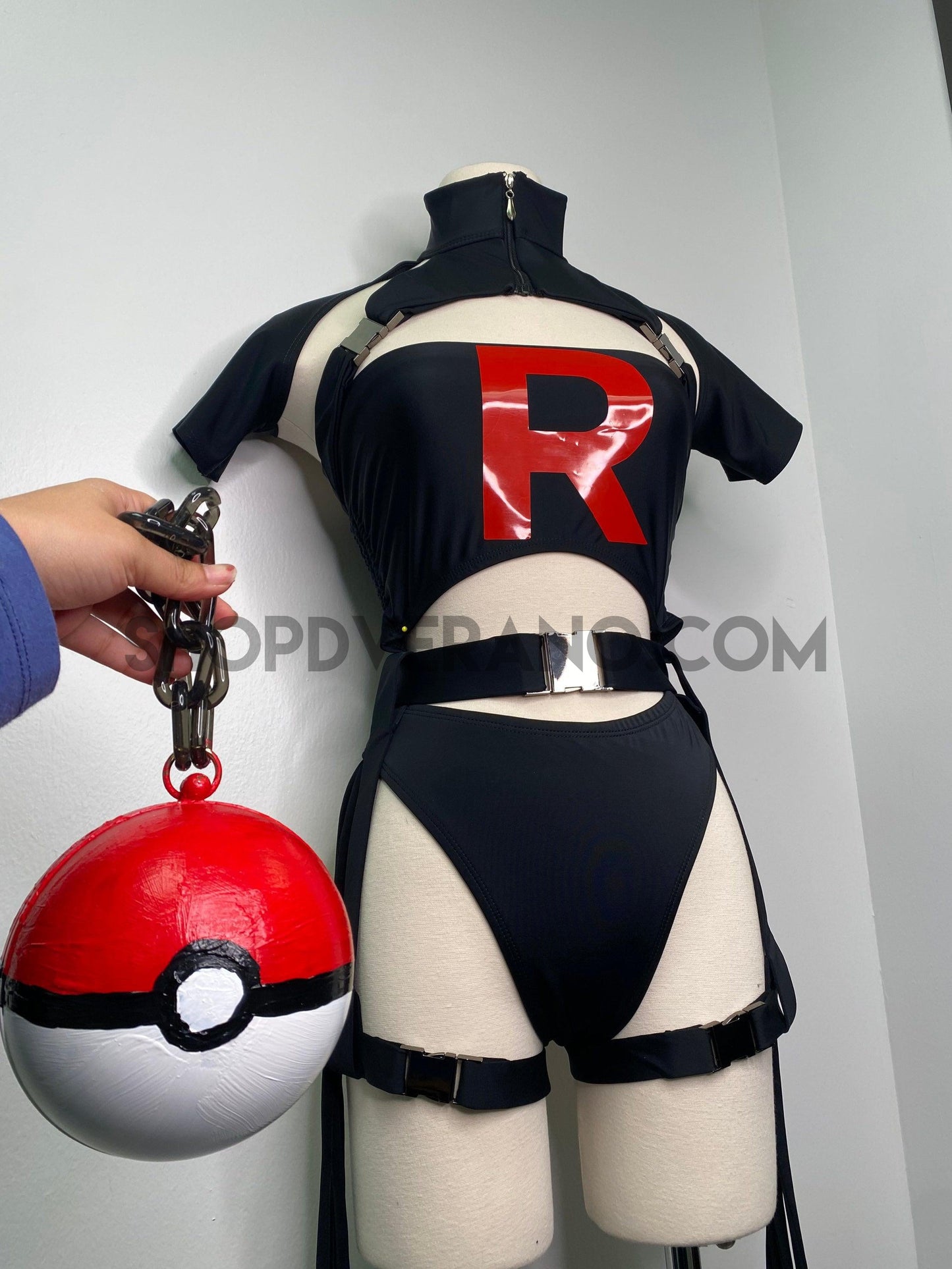 Pokémon Jessie Costume , Team Rocket , Accessorie Not Included , Removable Sticker , Cosplay Costume, Pokémon Cosplay