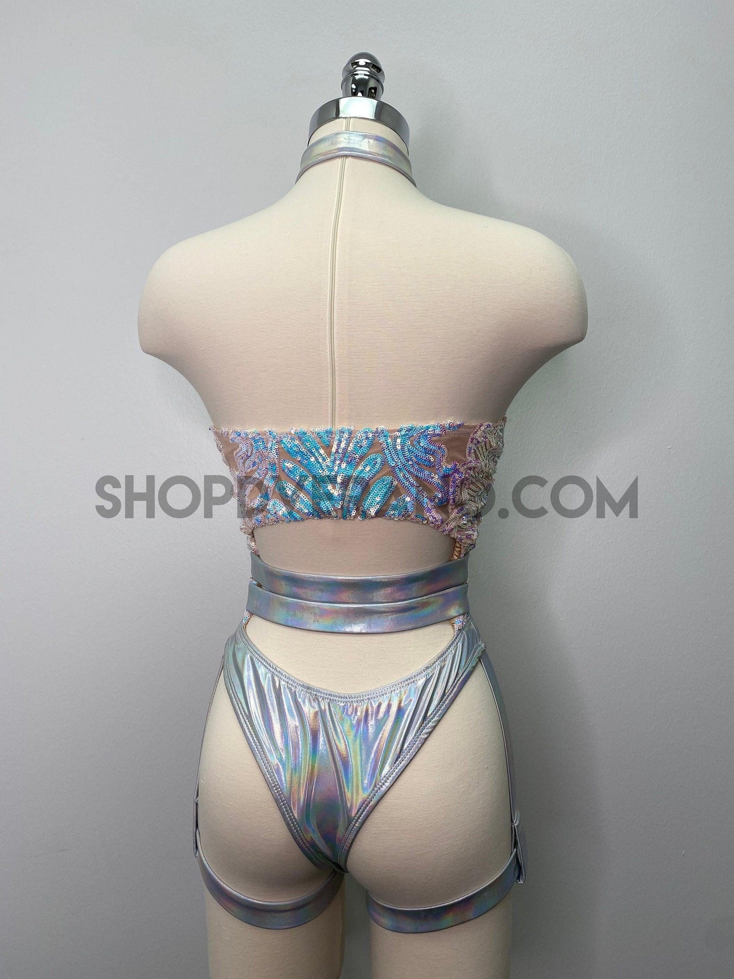 Holographic Rave Set, Holographic Swimsuit, Festival Costume, Rave Outfit, Sequins Holographic Outfit, Sequins Swimsuit