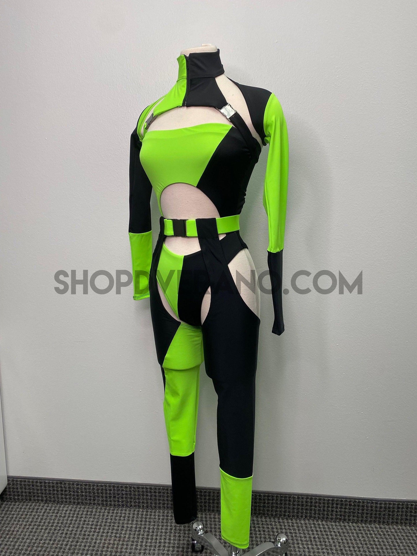 Disfraz de Shego, Cosplay de Shego, Disfraz de Halloween de Shego, Ropa de mujer para festivales, Traje de fiesta verde neón, Traje de Shego