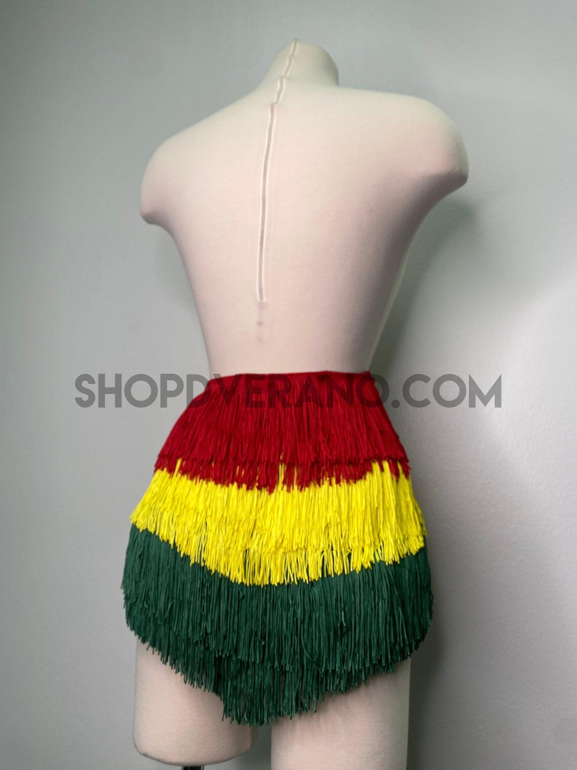 Rasta Fringe Shorts, Rasta Shorts, Fringe Shorts – DVERANO